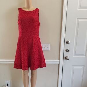 Speechless red junior midi lace dress